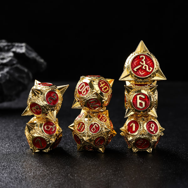 Rolldnddice Vintage Metal Dice Set Polyhedral Dice Set  With Gifts Box Suitable For  Roll Playing Games Table Games D&D Dice