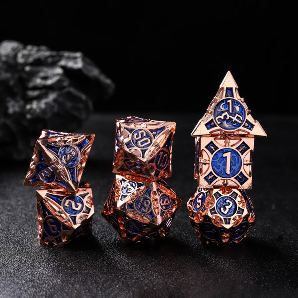 Rolldnddice Vintage  Bronze  Metal  DND Dice Set With Gifts Box ,D&D Dice Suitable for RPG MTG  Table Games Dice