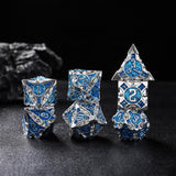 Rolldnddice  Blue  Metal  DND Dice Set,7PCS Polyhedral  D&D Dice Suitable for RPG MTG Table Games Dice Collectors