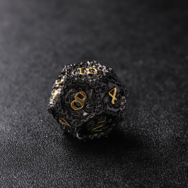 Rolldnddice Black Metal D&D Dice Set  With Gifts Box Suitable For  Roll Playing Games DND Polyhedral Dice