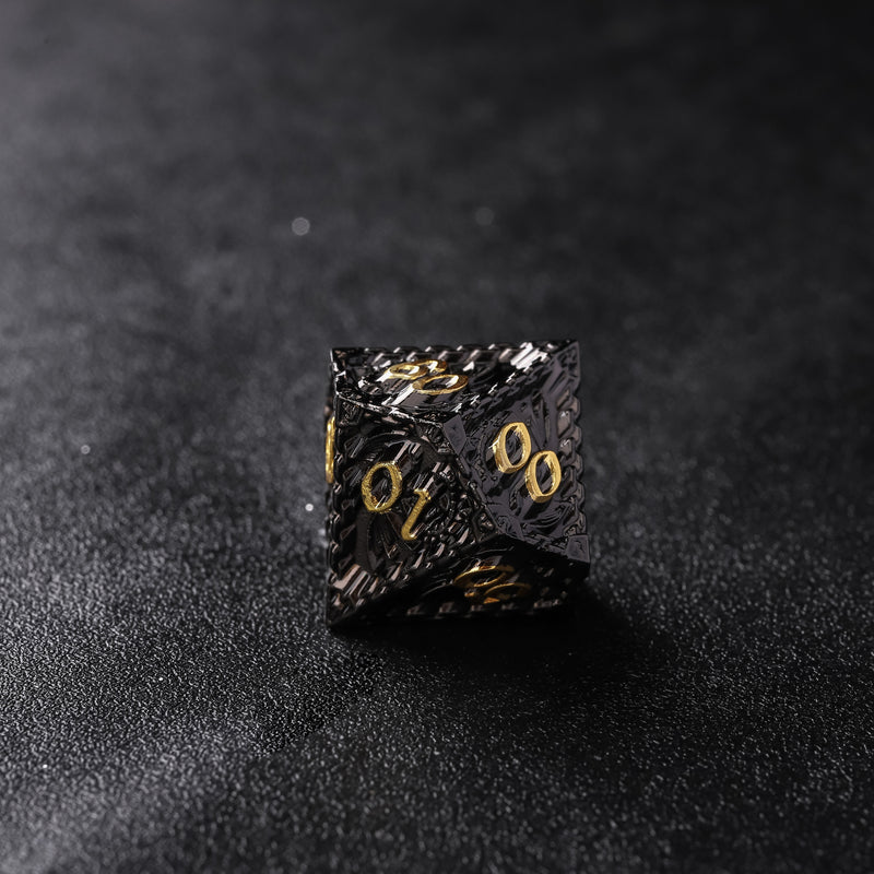 Rolldnddice Black Metal D&D Dice Set  With Gifts Box Suitable For  Roll Playing Games DND Polyhedral Dice