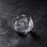 Rolldnddice Grey Resin Liquid Core D&D Dice Set With Gifts Box   Sharp Edge Polyhedral DND Dice For  Role Playing Games MTG Table Games D20 D6 D10 D12 D8