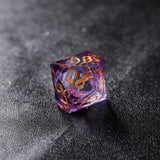 Rolldnddice Purple Resin  Liquid Core D&D Dice  Set  Sharp Edge Polyhedral DND Dice For Dungeons And Dragons Role Playing Games MTG Table Games