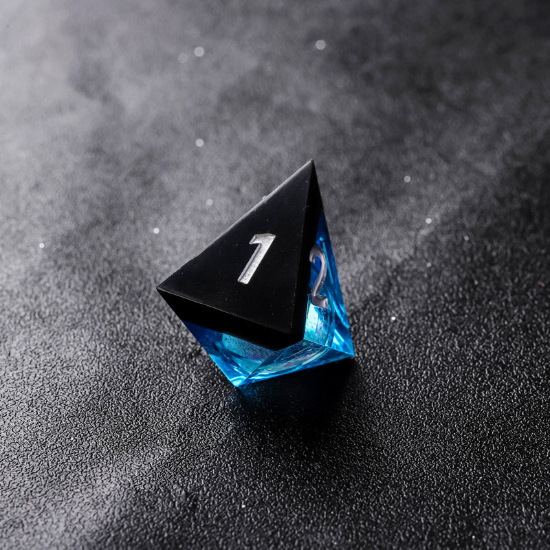 Rolldnddice  Resin  Galaxy  Liquid Core D&D Dice  Set  Sharp Edge Polyhedral Dice for DND RPG MTG Table Games