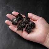 Rolldnddice Black Metal D&D Dice Set  With Gifts Box Suitable For  Roll Playing Games DND Polyhedral Dice