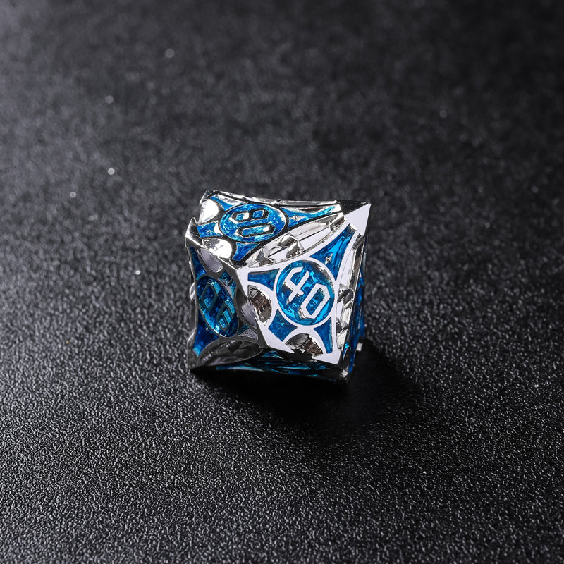 Rolldnddice  Blue  Metal  DND Dice Set,7PCS Polyhedral  D&D Dice Suitable for RPG MTG Table Games Dice Collectors