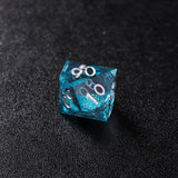 Rolldnddice Resin Blue Liquid Core D&D Dice  Set  Sharp Edge Polyhedral DND Dice For  Role Playing Games MTG Table Games D20 D6 D10 D12 D8