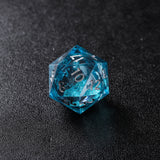 Rolldnddice Resin Blue Liquid Core D&D Dice  Set  Sharp Edge Polyhedral DND Dice For  Role Playing Games MTG Table Games D20 D6 D10 D12 D8