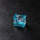 Rolldnddice Resin Blue Liquid Core D&D Dice  Set  Sharp Edge Polyhedral DND Dice For  Role Playing Games MTG Table Games D20 D6 D10 D12 D8