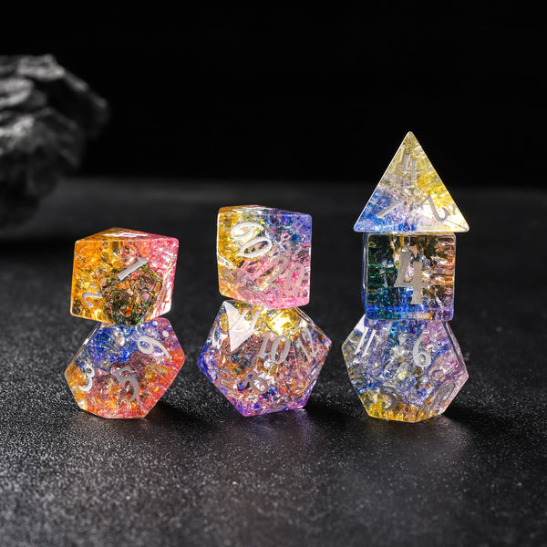 Rolldnddice  Ice Glass DnD Dice Cracked Glass Dices with Gift Box For  D&D MTG Table Games