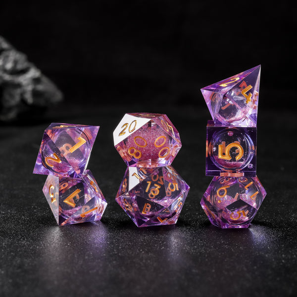 Rolldnddice Cool  Resin liquid Core D&D dice  Sharp Edge Polyhedral DND Dice For Pathfinder  Role Playing GamesTable Games