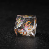 Rolldnddice Resin liquid Core Dice Set Sharp Edge Gorgeous Glitter polyhedral dice For Role Playing Games Table Games