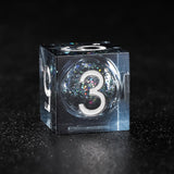 Rolldnddice Grey Resin liquid Core Dnd Dice Set Sharp Edge Polyhedral Rolling Dnd Dice  For Role Playing Games Table Games