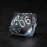 Rolldnddice Grey Resin liquid Core Dnd Dice Set Sharp Edge Polyhedral Rolling Dnd Dice  For Role Playing Games Table Games