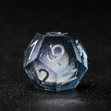 Rolldnddice Resin Glitter liquid Core Dice Set Sharp Edge Polyhedral  D and D Dice For Role Playing Games Table Games