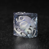 Rolldnddice Resin Glitter liquid Core Dice Set Sharp Edge Polyhedral  D and D Dice For Role Playing Games Table Games