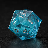 Rolldnddice Cool Blue Resin liquid Core Dnd Dice Set Sharp Edge Polyhedral Dnd Dice Near Me For Role Playing Games Table Games