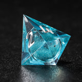 Rolldnddice Cool Blue Resin liquid Core Dnd Dice Set Sharp Edge Polyhedral Dnd Dice Near Me For Role Playing Games Table Games