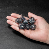 Rolldnddice Grey Resin liquid Core Dnd Dice Set Sharp Edge Polyhedral Rolling Dnd Dice  For Role Playing Games Table Games