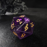 Dragon Music Note Purple Fluorite D&D Dice Set Nature Gemstone