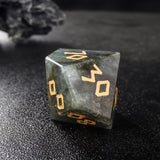 Labradorite Moon Star Gemstone D&D Dice Set Engraved  Dice