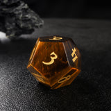 Bear Paw Tiger’s Eye Engraved Polyhedral Nature Gemstone D&D Dice