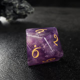 Purple Fluorite Gemstone D&D Dice Set 7pcs