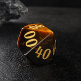 Bear Paw Tiger’s Eye Engraved Polyhedral Nature Gemstone D&D Dice