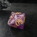 Purple Fluorite Gemstone D&D Dice Set 7pcs