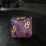 Dragon Music Note Purple Fluorite D&D Dice Set Nature Gemstone