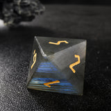 Labradorite Moon Star Gemstone D&D Dice Set Engraved  Dice