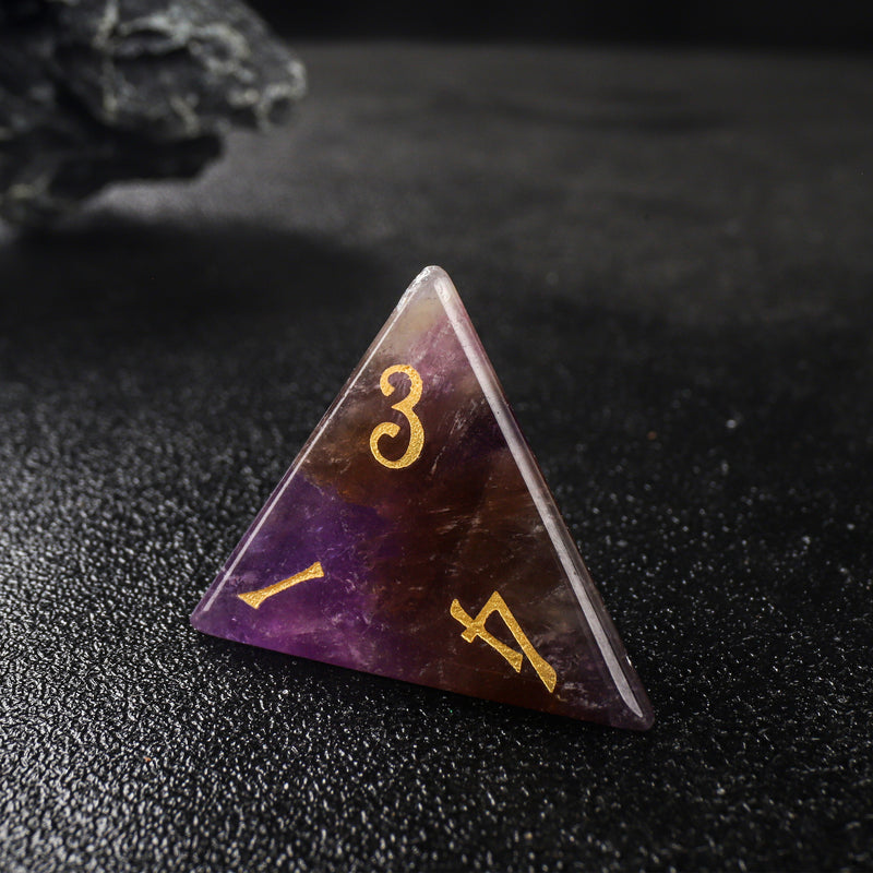 Purple Fluorite Gemstone D&D Dice Set 7pcs