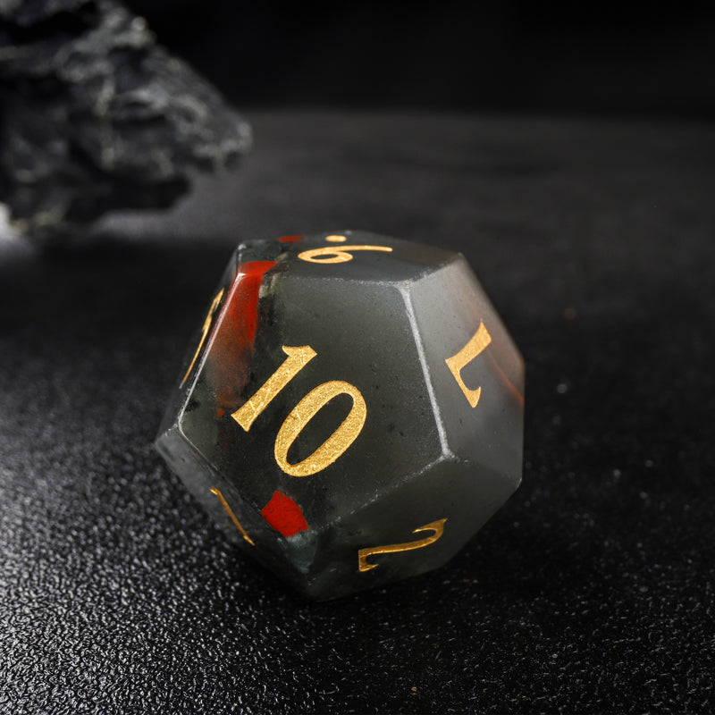 Bat Nature Bloodstone Gemstone D&D Dice