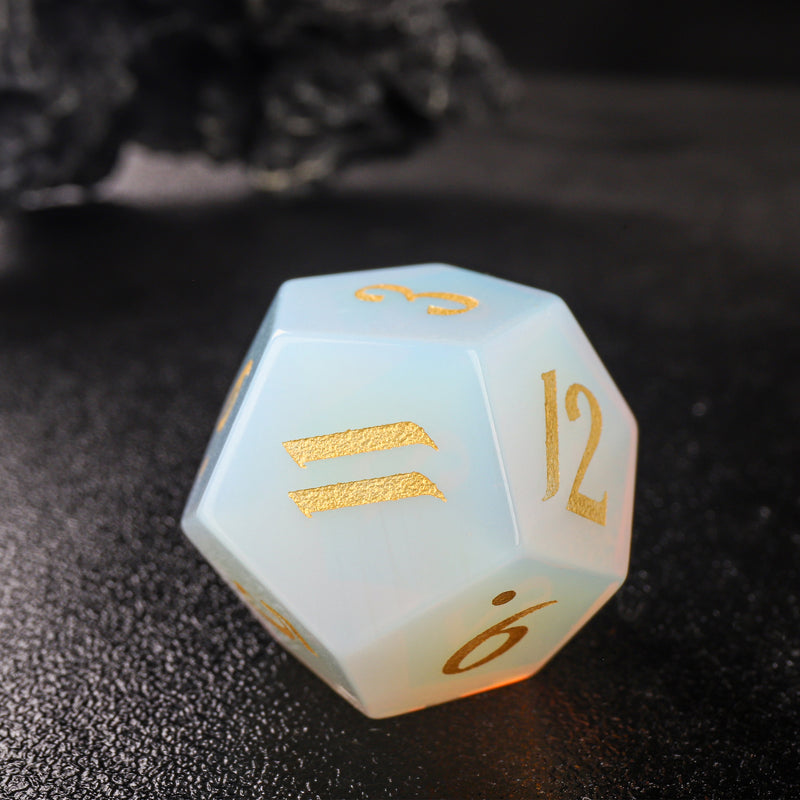 Dragon Opal Carved Gemstone D&D  Dice Set