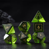 Glven Zircon Green Glass Emerald D&D Dice Set Boyfriend Birthday Gift Elvish Dice