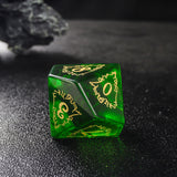 Glven Zircon Green Glass Emerald D&D Dice Set Boyfriend Birthday Gift Elvish Dice