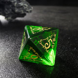 Glven Zircon Green Glass Emerald D&D Dice Set Boyfriend Birthday Gift Elvish Dice