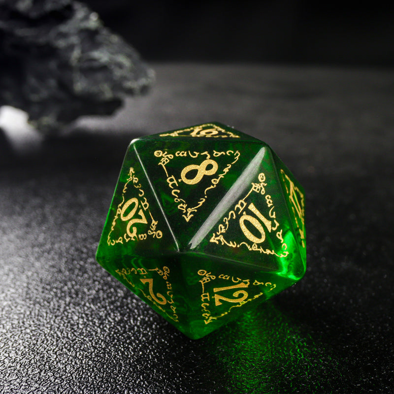 Glven Zircon Green Glass Emerald D&D Dice Set Boyfriend Birthday Gift Elvish Dice