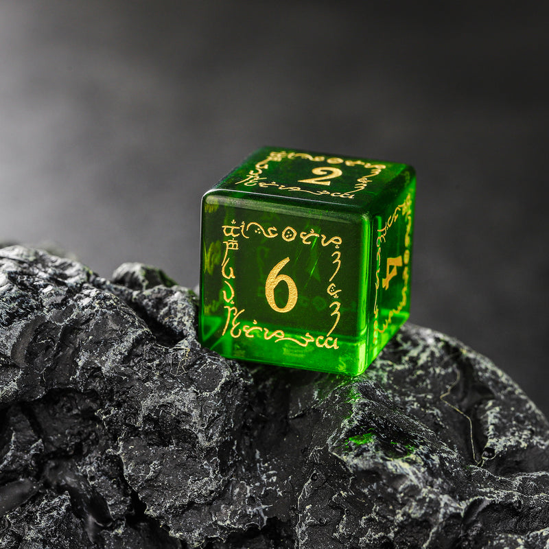 Glven Zircon Green Glass Emerald D&D Dice Set Boyfriend Birthday Gift Elvish Dice