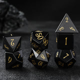 F*ck You Obsidian Nature Stone TRPG Dice -Laser Engraved Full Set 7pcs  Polyhedral Board Games Dice