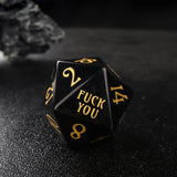 F*ck You Obsidian Nature Stone TRPG Dice -Laser Engraved Full Set 7pcs  Polyhedral Board Games Dice