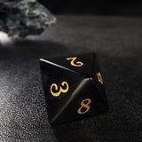 F*ck You Obsidian Nature Stone TRPG Dice -Laser Engraved Full Set 7pcs  Polyhedral Board Games Dice