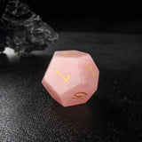 Rose Dagger Quartz Gemtone Dice Full Set 7pcs Laser Engraved  Polyhedral Game Dice