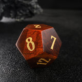 Red Tiger’s Eye Helmet Axe Polyhedral Gemstone Dice 7pcs Full Set  Gaming Accessories