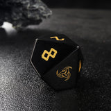 Nordic Style Viking Obsidian Gemtone Full Set D&D Dice  Gaming Accessories