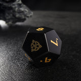 Nordic Style Viking Obsidian Gemtone Full Set D&D Dice  Gaming Accessories