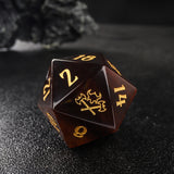 Red Tiger’s Eye Helmet Axe Polyhedral Gemstone Dice 7pcs Full Set  Gaming Accessories