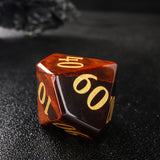 Red Tiger’s Eye Helmet Axe Polyhedral Gemstone Dice 7pcs Full Set  Gaming Accessories