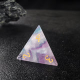 Fluorite Nature Gemstone D&D Dice 7pcs Full Set