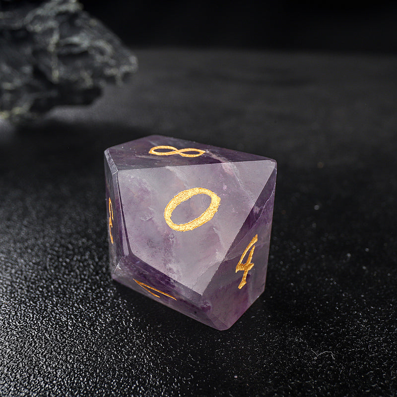 Fluorite Nature Gemstone D&D Dice 7pcs Full Set